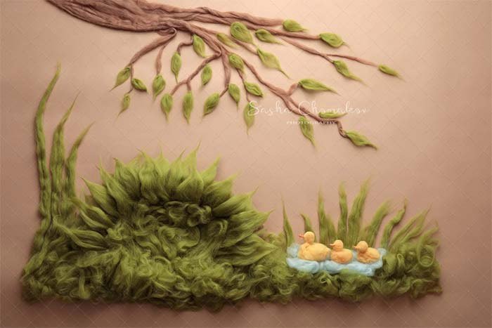 Newborn Digital Backdrop With Ducks