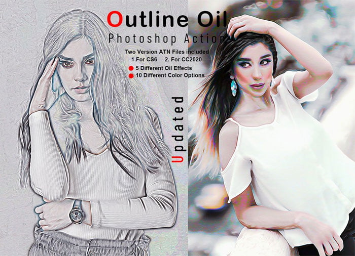 Outline Oil Photoshop Action