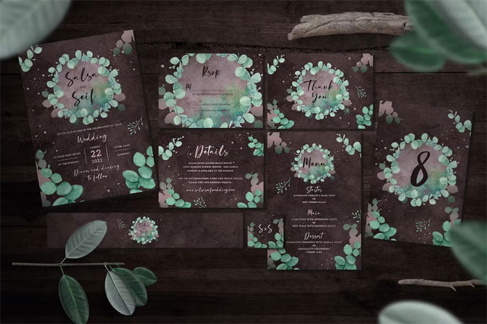 Wedding Invitation Foliage