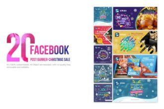 20 Facebook Post Banner Christmas Sale