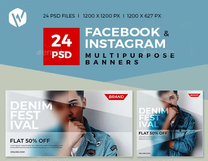 24 Facebook & Instagram Multipurpose Banners