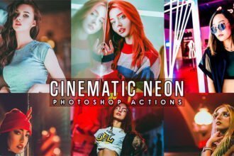 Cinematic Neon Portrait Photoshop Actions