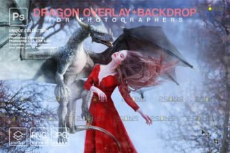 Digital Winter Backdrop Dragon Overlay Tree Branches