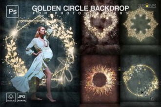 Golden Lighting Circle Backdrop v1