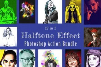 Halftone Effect PS Action Bundle