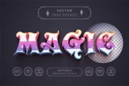 Magic Unicorn Editable Text Effect Font Style