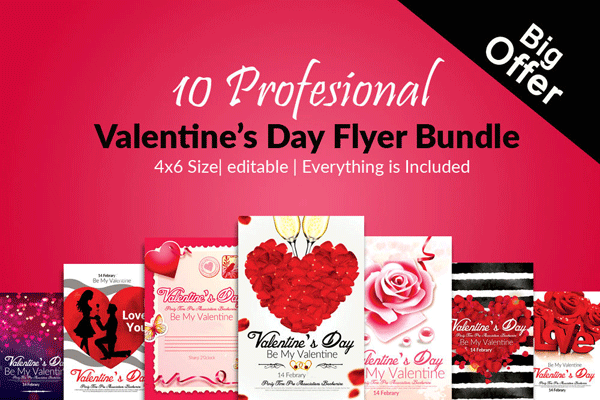 10 Valentines Day Flyer Bundle