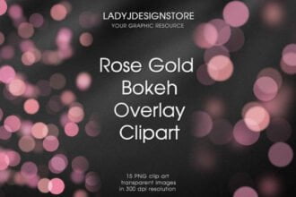Rose Gold Bokeh Overlays