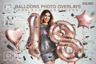 Rose Gold Foil Balloons Photoshop Overlay Alphabet Balloons