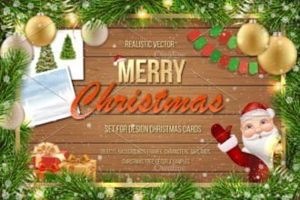 Set for Merry Christmas Cards