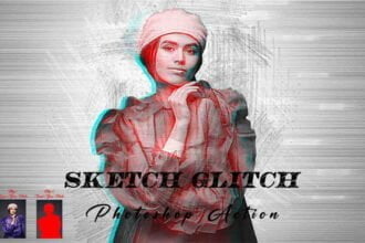 Sketch Glitch Photoshop Action