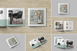 Square Brochure and Catalog Mockups
