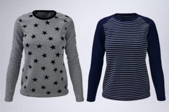 Woman's Long Raglan Sleeve T-Shirt Mock-Up