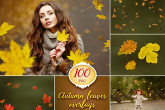 100 Autumn Falling Leaves Overlays