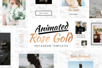 Animated Gold Instagram Templates