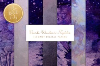 Digital Backgrounds Winter Night Skies