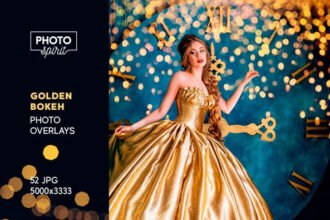 Golden Bokeh Photo Overlay