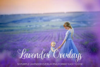 Lavender Digital Backdrop Overlays