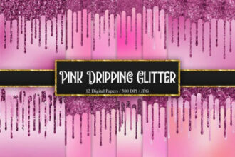 Pink Dripping Glitter Background