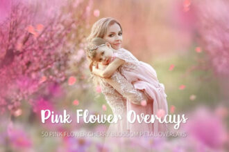 Pink Flower Overlays