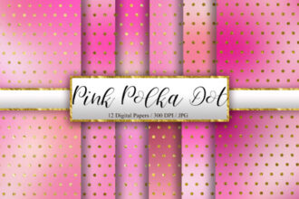 Pink Polka Dot Glitter Background