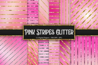 Pink Stripes Glitter Background