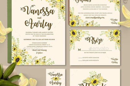 Sunflower Wedding Invitation Set