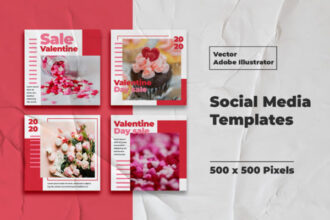 Valentine Instagram Templates Vector