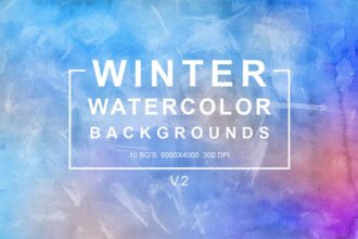 Winter Watercolor Backgrounds V.2