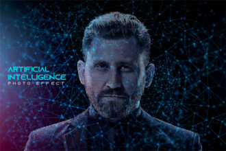 Artificial Intelligence Photoshop Effects Mockup