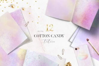 Cotton Candy Digital Paper Unicorn