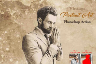 Vintage Portrait Art PS Action