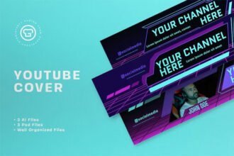 Black Synthwave Gamers YouTube Cover