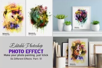 Dog Watercolor Painting Photo Effect