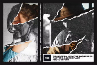 Grunge Film Negative Torn Paper Photo Effect