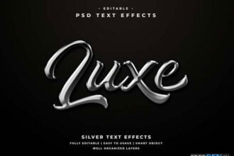 3D Silver Text Style Effect