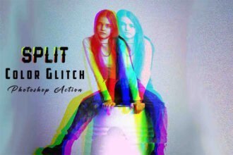 Split Color Glitch Photoshop Action