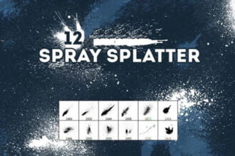 Spray Splatter 12 Photoshop Brushes