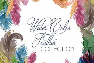 Watercolor Feathers Overlays