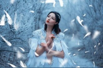 White Falling Feathers Overlays