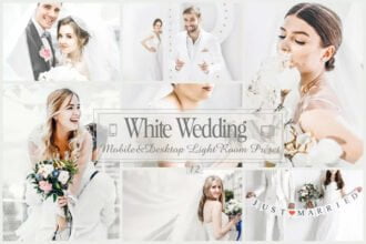 12 White Wedding Mobile & Desktop Presets Bright