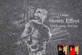 Choke Sketch Effect Photoshop Action
