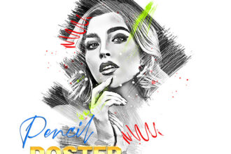 Pencil Poster Photoshop Action