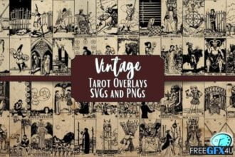 Vintage Tarot Card PNG Overlays