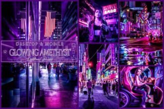 12 Glowing Amethyst Lightroom Presets