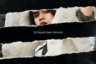 20 Torn Paper Elements