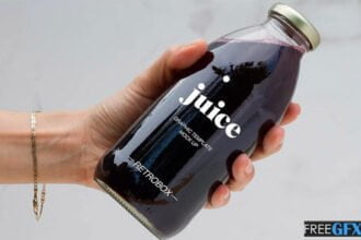 4 Juice Glass Bottle Mockups
