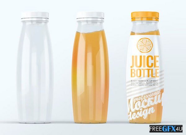 Plastic Juice Bottle Mockups