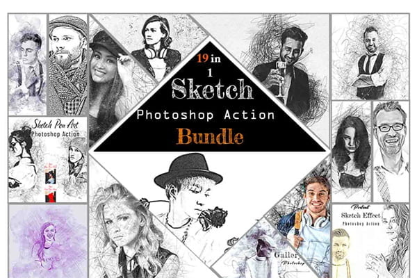 19 in 1 Sketch PS Action Bundle