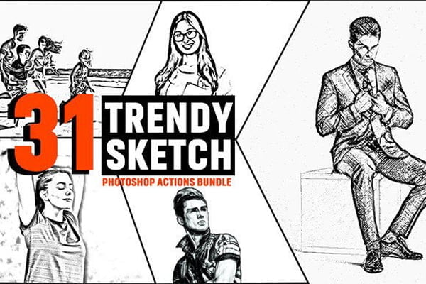 31 Trendy Sketch Photoshop Actions